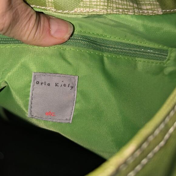 Orla Kiely Coated Canvas Midi Crossbody Shoulder Hobo Bag Green Multi Stem - Picture 4 of 12